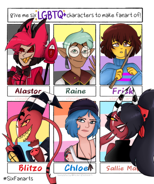 Six Fanarts - LGBTQ Edition