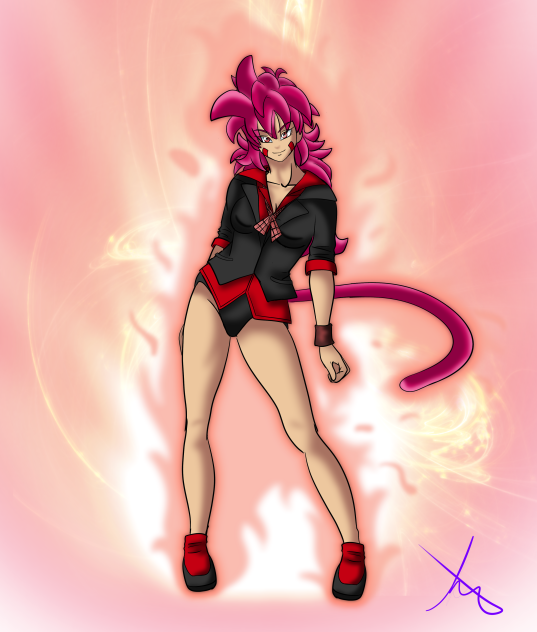 Saiyan god OC commission