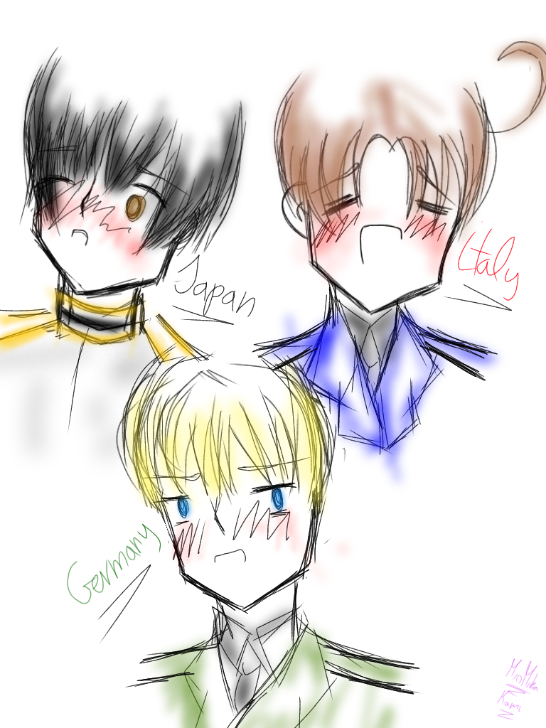 Axis powers! 🇩🇪🇮🇹🇯🇵 how they blush... ibisPaint