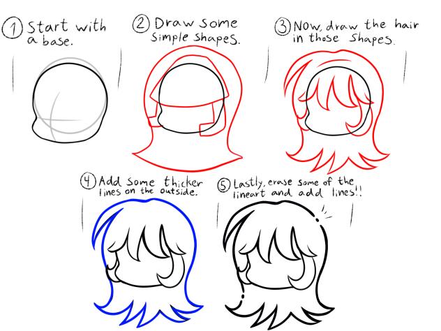chibi hair lineart tutorial!!