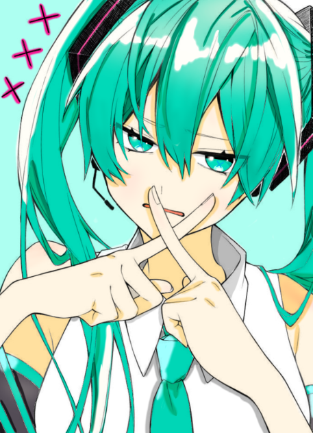 初音ミクのフリー線画塗ってみた