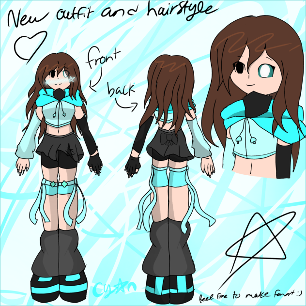New outfit and hairstyle