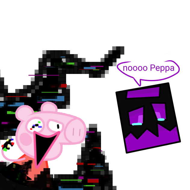 yo vi a Peppa ciendo glicheada