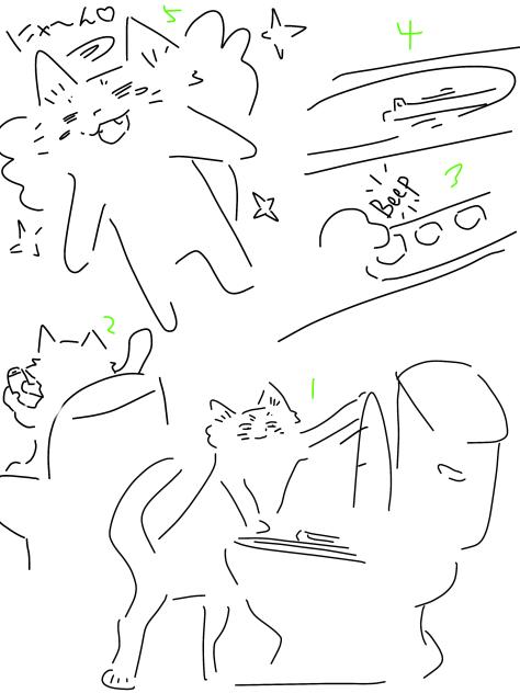 1コマ猫とトイレ