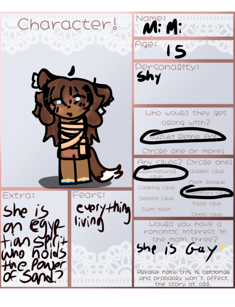 My character for the club series