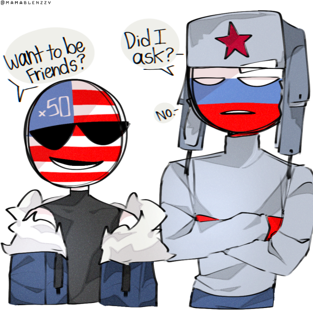America & Russia - Countryhumans