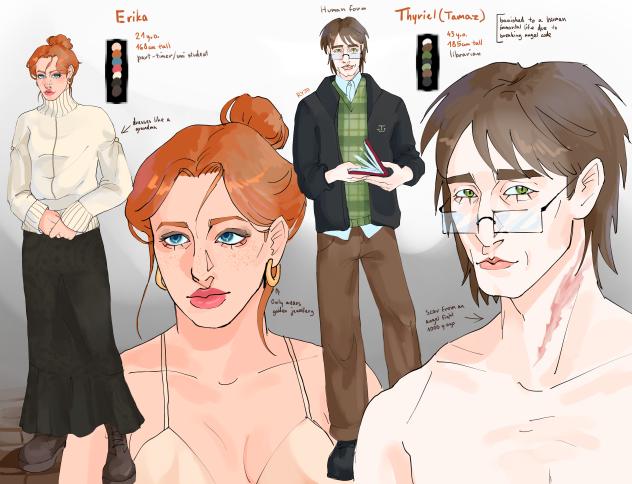Erika and Thyriel char sheet