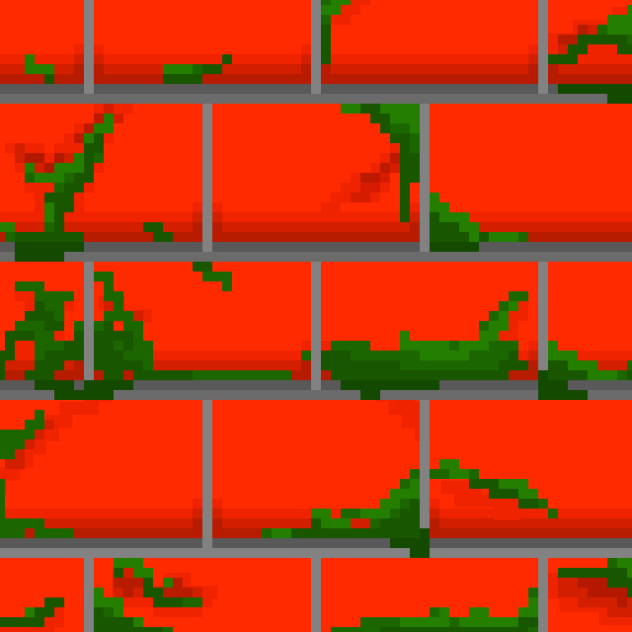 Mossy Brick Wall Pixelart