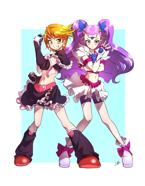キュアブラックとミルキーローズ