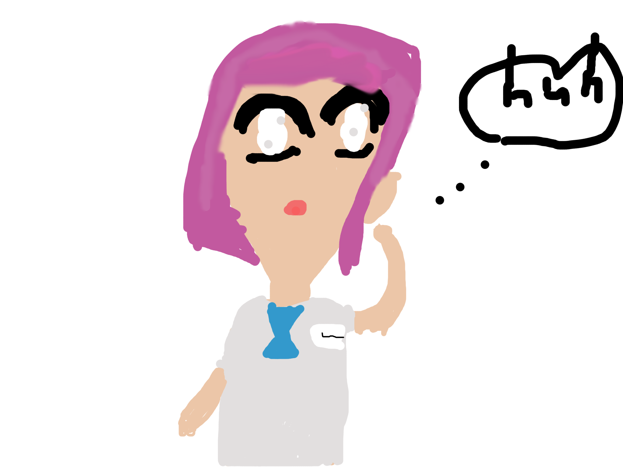 confused anime school girl - ibisPaint