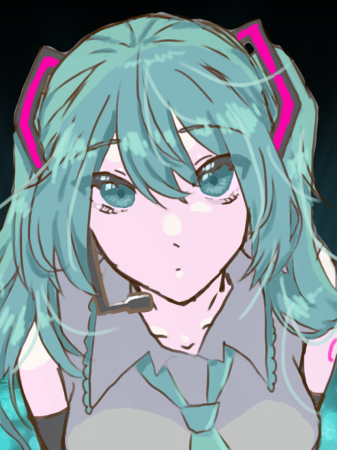 初音ミク　厚塗り