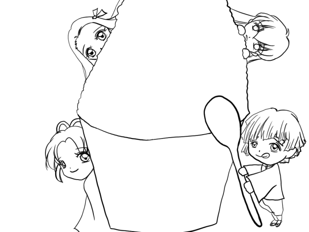 鬼滅の刃　かき氷　塗り絵