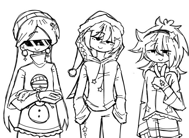 ABC gang Christmas outfit design sketch