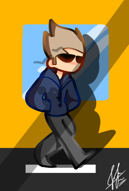 Tom walking down the street