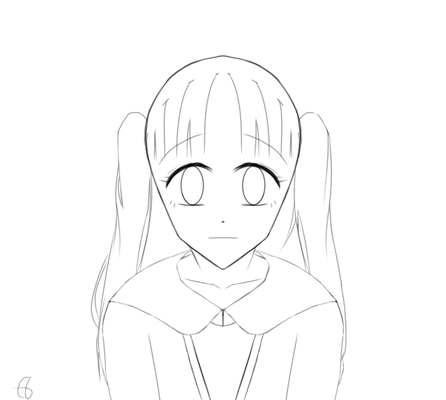 School Girl Lineart