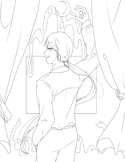 死の劇場　線画