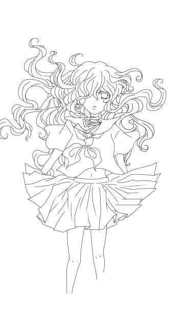 線画 人魚姫