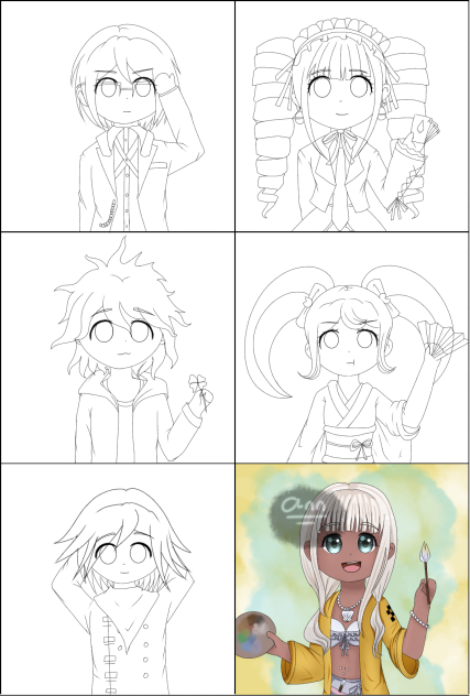 danganronpa antagonist colouring collab