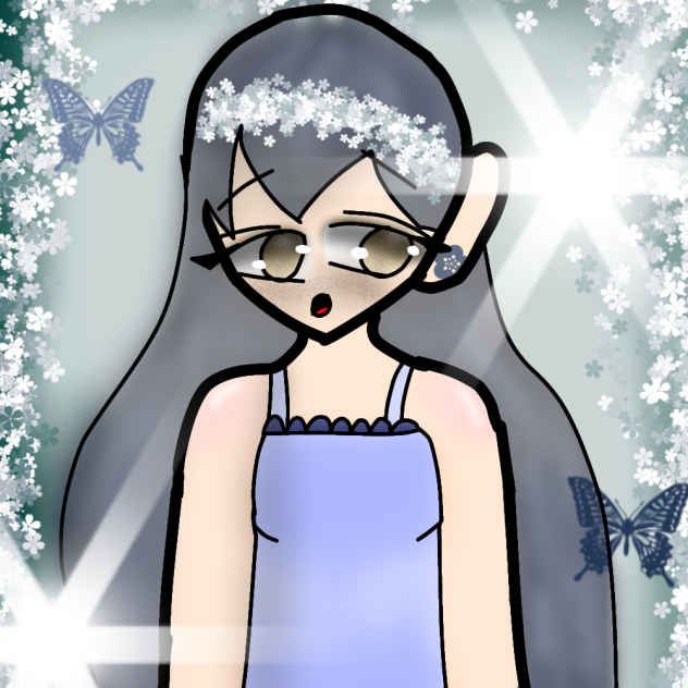 cute she loves flowers and butterflies