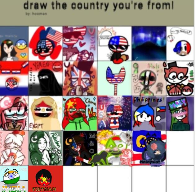 Draw the country you're from!