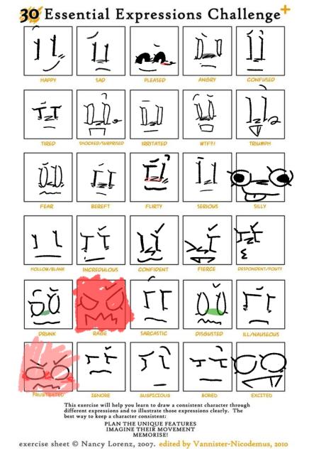 30 Expressions sheet challenge!