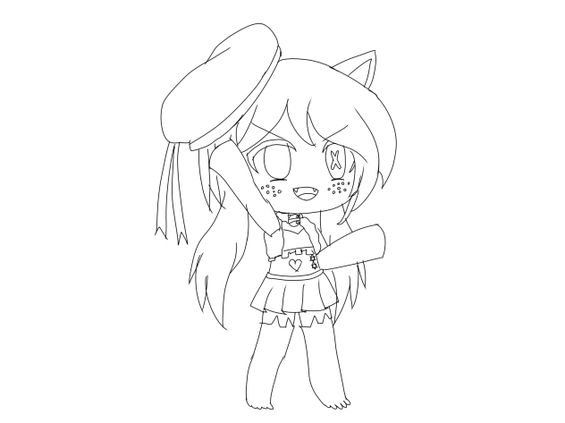 Colouring Gacha Girl Page