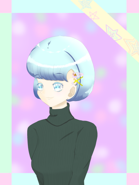 青い髪の子