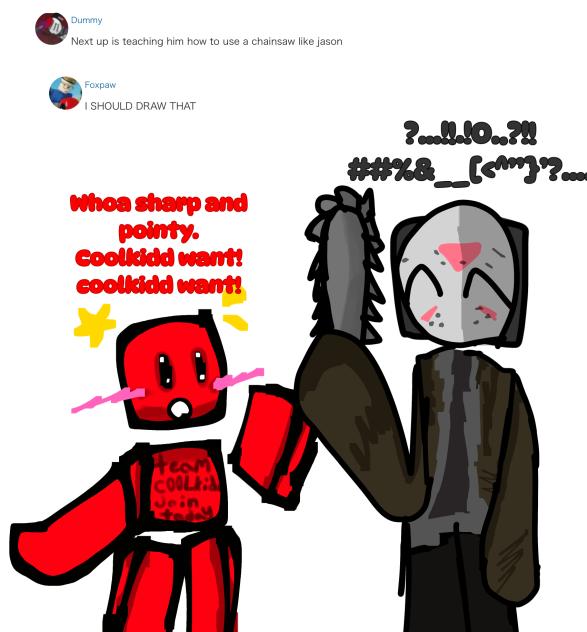 Jason shows a 10yr old to use a chainsaw