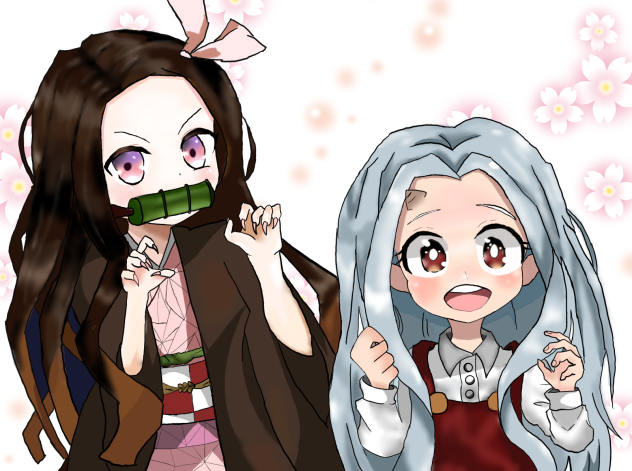 Demon slayer Nezuko and Mha Eri