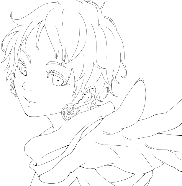 ☆この掌に収まらない程の広い世界を私と冒険にしようよ☆(線画)