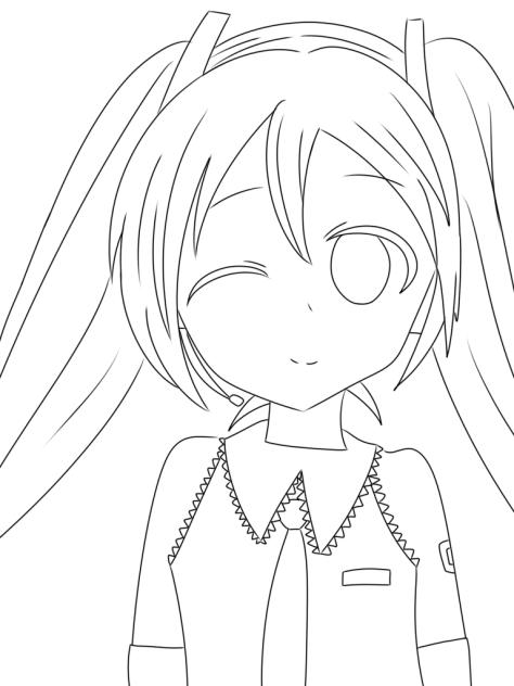 初音ミク線画