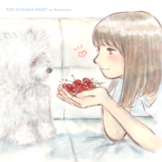 さくらんぼとわんこ。
