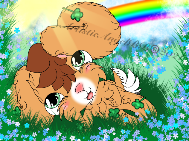 Little Bunny Giving You A Four-Leaf Clov