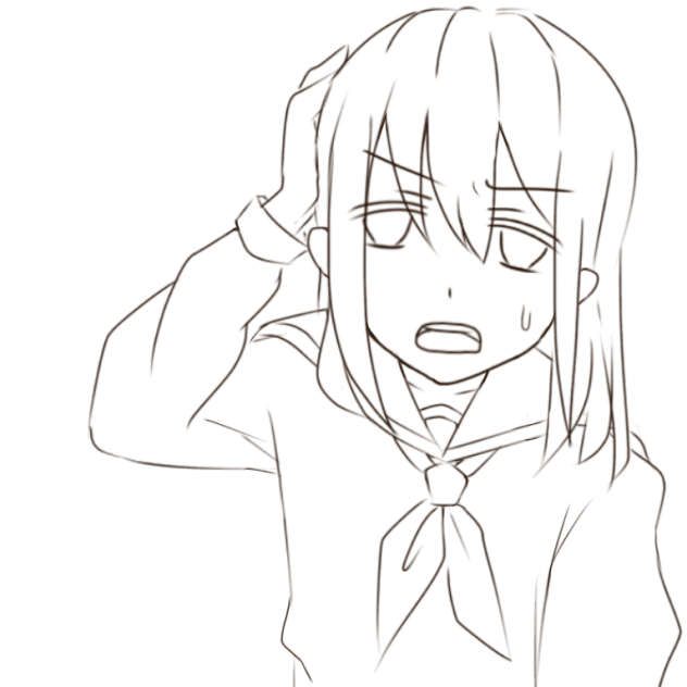 セーラー美少女の呆れ顔 Ibispaint