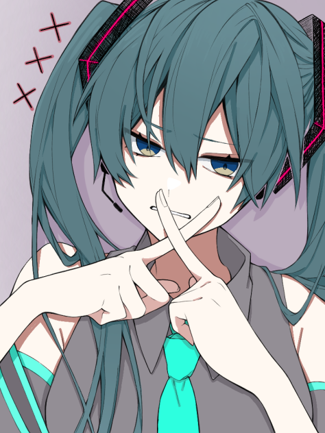 フリー線画 初音ミク