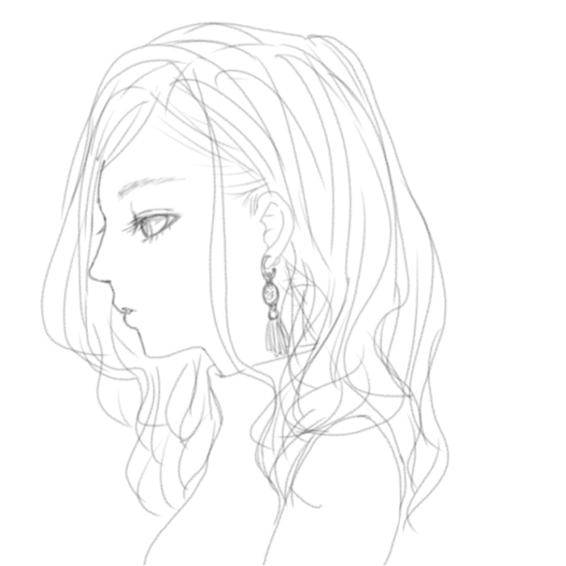 【線画】横顔
