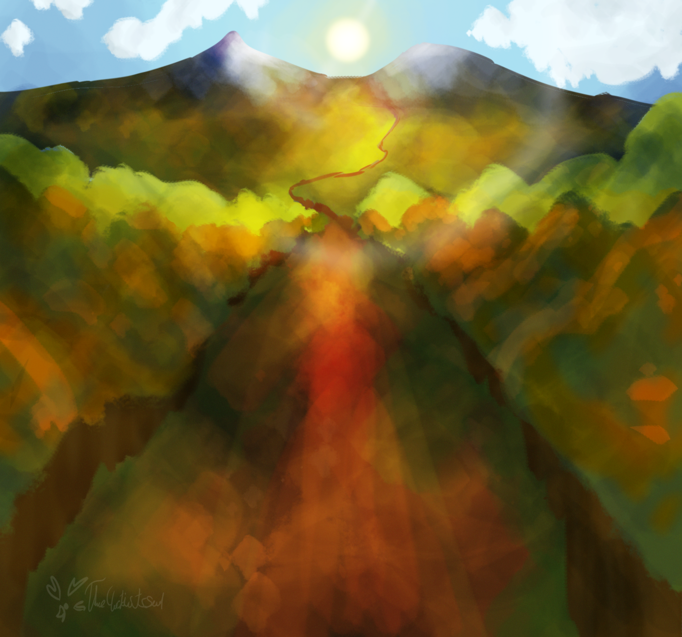 Path between the peaks - ibisPaint