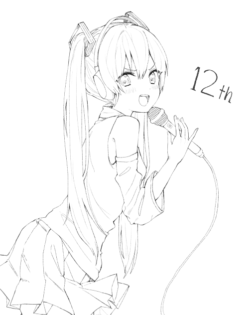 ミクちゃんの塗り絵