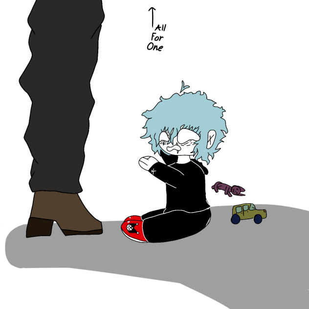 kid Shigaraki and dad AFO with toys