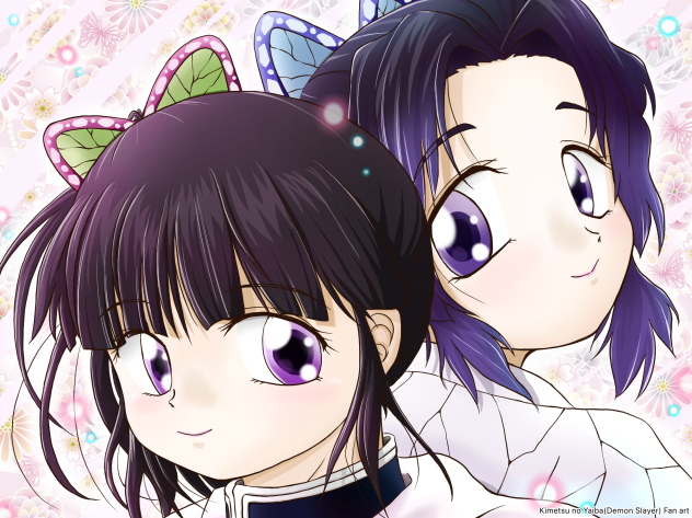 鬼滅の刃 栗花落カナヲと胡蝶しのぶ (アニメ塗り＋エアブラシ仕上げ）