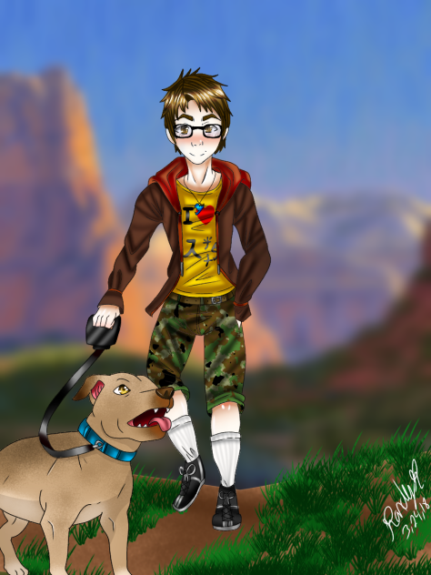 My Dog Lucy and I, in Zion