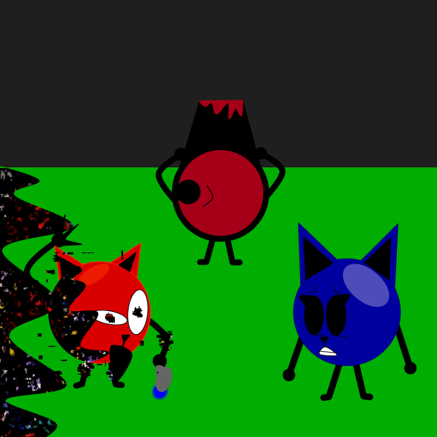 Blue cat vs Red cat - ibisPaint