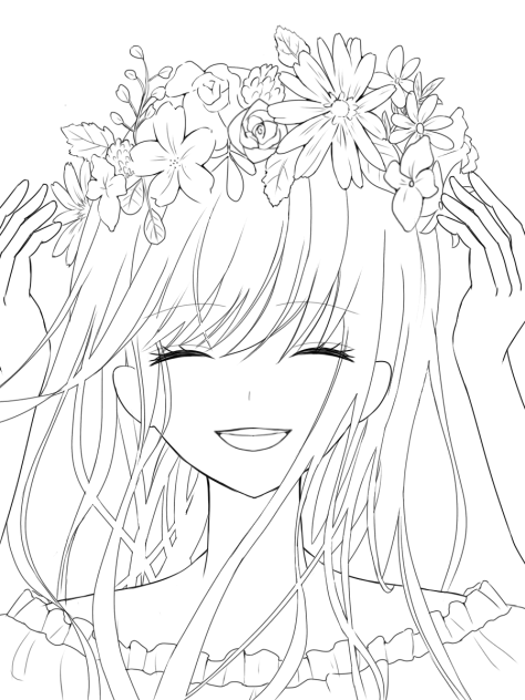 線画 花冠
