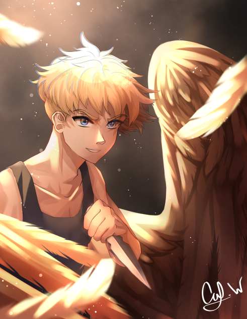 I tried drawing an Angel man