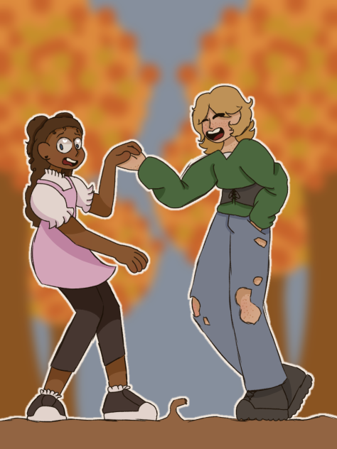 some goofy autumn lesbians