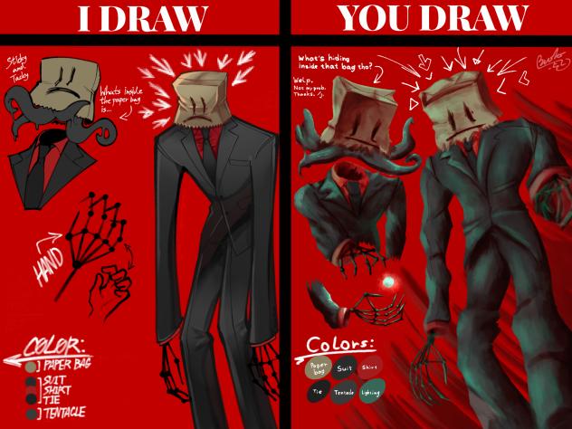 Scary paper bag dude idyd