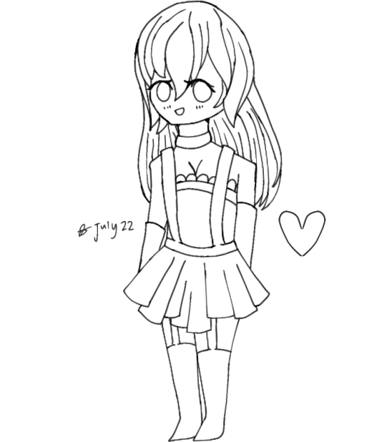 A Random pretty girl I drew Lineart