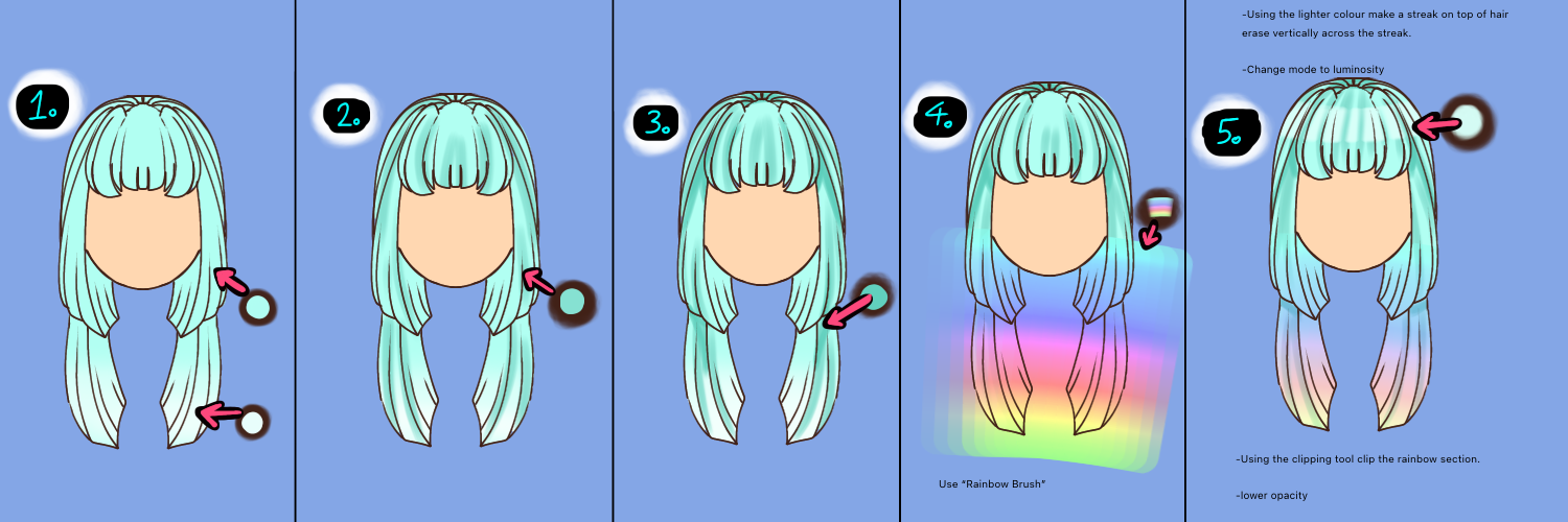 How to Make Rainbow Hair ibisPaint