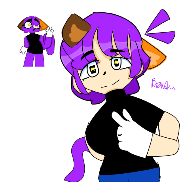 Purple boba ice tea but human