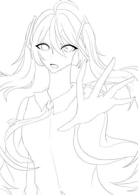 初音ミクの消失　線画